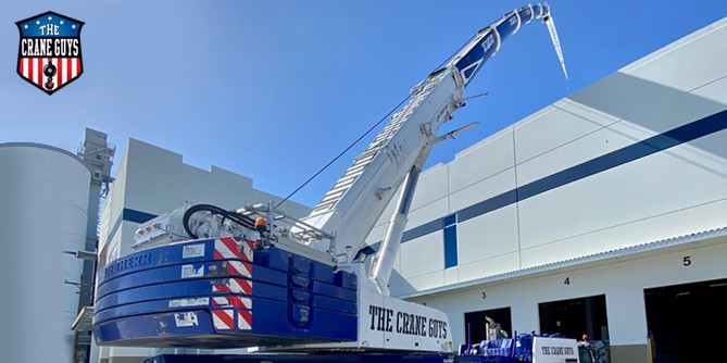 Crane Lifting Equipment onto the Rooftop